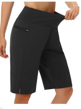 Women’s Long Board Short Swimwear UPF50+ Quick-Dry Size Medium BLACK